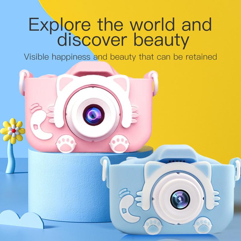 Kids Camera Toys for 3-12 Year Old Girls Boys,Children Digital Video Camcorder Camera with Cartoon Soft Silicone Cover, Best Chritmas Birthday Festival Gift for Kids - 32G SD Card Included ccd  camera