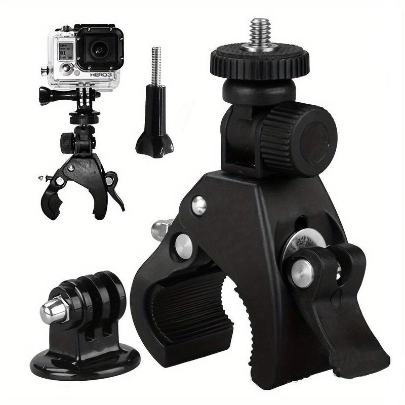 Motorcycle Bike Camera Mount, 360 Degree Rotatable Camera Mount, Camera Clip For GoPro Hero