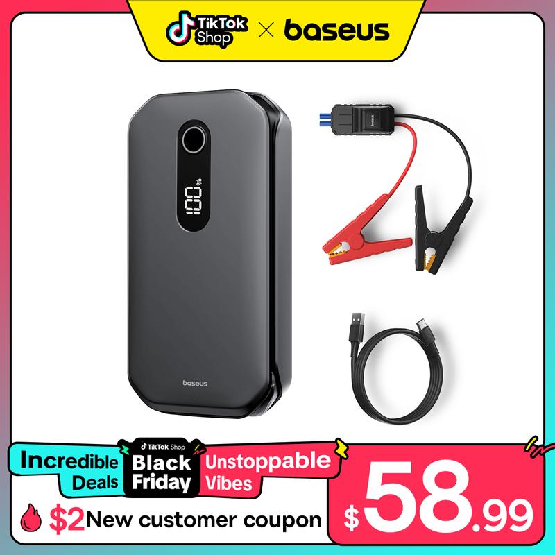 Baseus car battery Jump Starter portable jump power Battery 1000A xmas gift Phone Smartphone