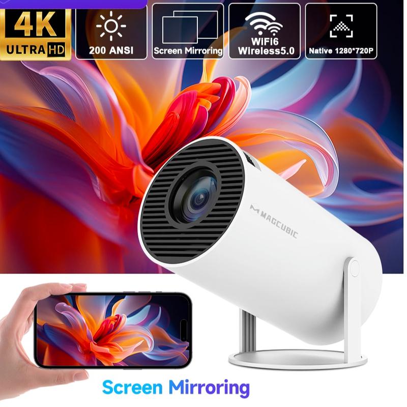 4K Projector Dual Wifi HY300same Screen EU Plug Hi-Chip A3100 200ANSI 1280*720P Dual Wifi Home Theater Outdoor Portable