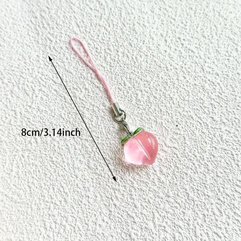 Cute Peach Mobile Phone Hanging Chain, Creative Mobile Phone Wrist Strap, Portable Cellphone Rope, Phone Accessories For Decoration