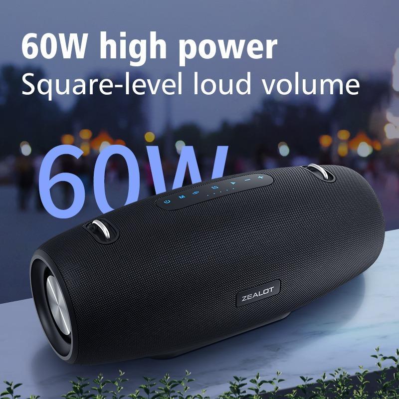 Portable Speaker, Waterproof IPX6 Outdoor Speaker with Shoulder Strap, Rechargeable Wireless Stereo Sound BT Speaker Subwoofer, Mini Subwoofers for Smartphone PC, Audio & Video Product, Desk Sound System, Back to School