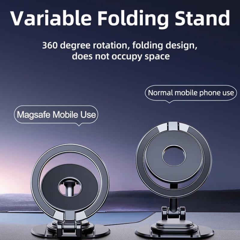 Magnetic Car Phone Holder Stand, Magnet Car Phone Mount, Car GPS Mobile Support Bracket, Universal Car Phone Mount Compatible with Macsafe iPhone Samsung Xiaomi