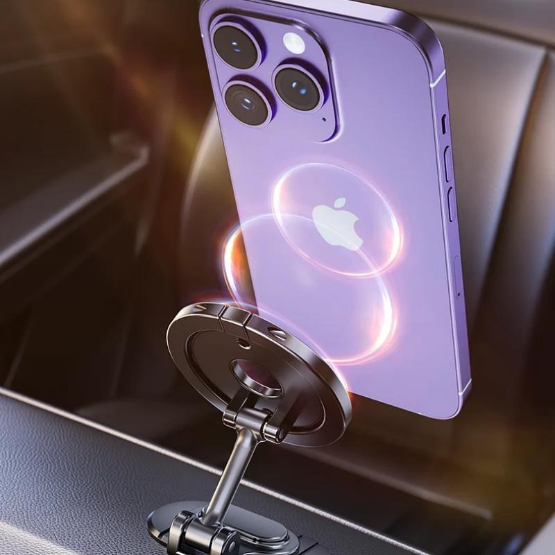 Magnetic Car Phone Holder Stand, Magnet Car Phone Mount, Car GPS Mobile Support Bracket, Universal Car Phone Mount Compatible with Macsafe iPhone Samsung Xiaomi