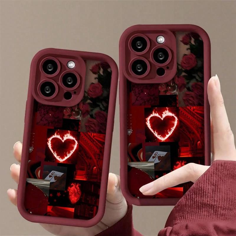 Heart Pattern Phone Case for iPhone 16 Pro Max 15 Pro Max, 1 Count Soft Shockproof Phone Protective Cover, Phone Accessory Compatible with iPhone 11 12 13 14 15 16 Pro Max