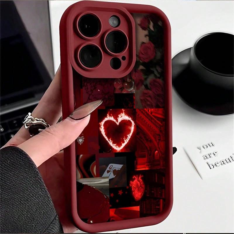 Heart Pattern Phone Case for iPhone 16 Pro Max 15 Pro Max, 1 Count Soft Shockproof Phone Protective Cover, Phone Accessory Compatible with iPhone 11 12 13 14 15 16 Pro Max