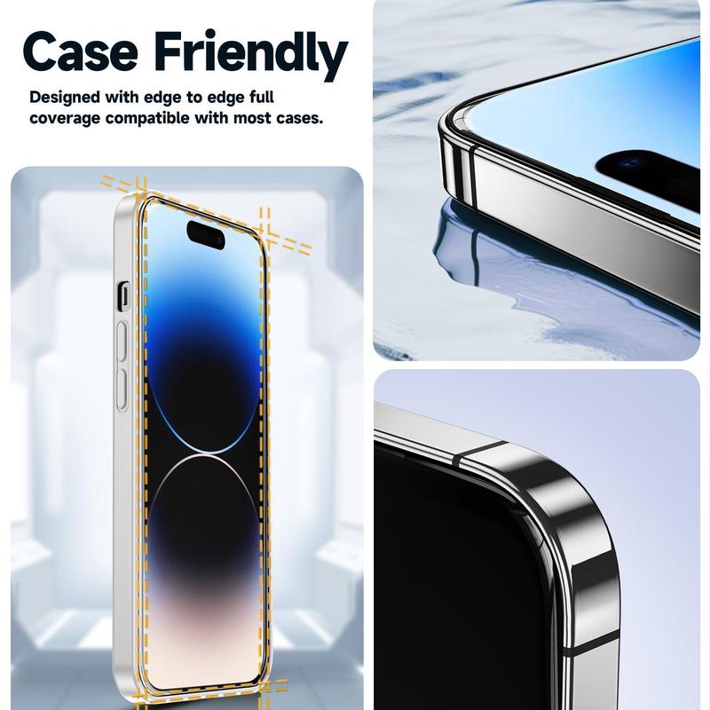 Magicjohn Privacy Screen Protector for iPhone 16 Series Samsung Google, Tempered Glass Shockproof Phone Protective Film, Fingerprint Proof Phone Screen Protector, rotective Phone Accessories, Back to School Gifts, Fall Phone Accessories, Stocking Fillers