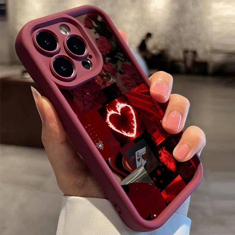 Heart Pattern Phone Case for iPhone 16 Pro Max 15 Pro Max, 1 Count Soft Shockproof Phone Protective Cover, Phone Accessory Compatible with iPhone 11 12 13 14 15 16 Pro Max