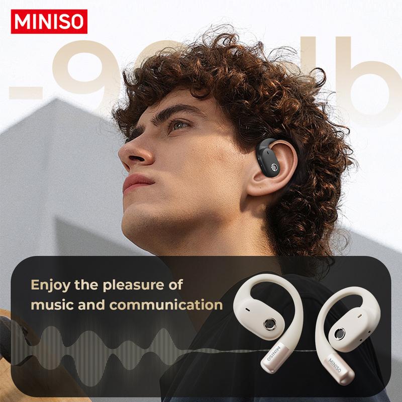 MINISO MS150 True Wireless Hanging Ear Bluetooth 5.4 headphone| HiFi Sound, Waterproof, Full Color Touch Screen, Noise Reduction, audio