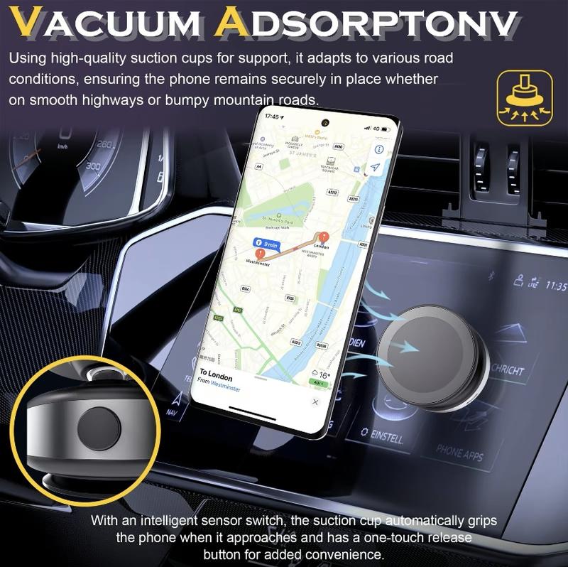 360° Rotatable Car Magnetic Phone Holder,360magnetic Phone Holder, Electric Vacuum Magnetic Car Phone Mount, 360° Rotating Magnetic Phone Holder, Magnetic Suction Phone Mount