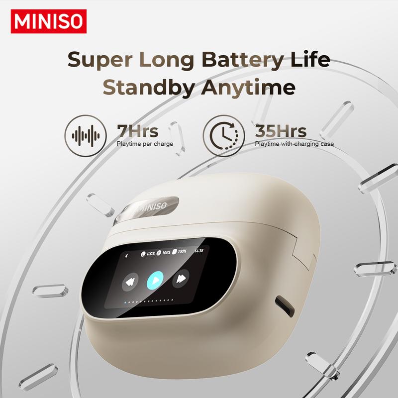 MINISO MS150 True Wireless Hanging Ear Bluetooth 5.4 headphone| HiFi Sound, Waterproof, Full Color Touch Screen, Noise Reduction, audio