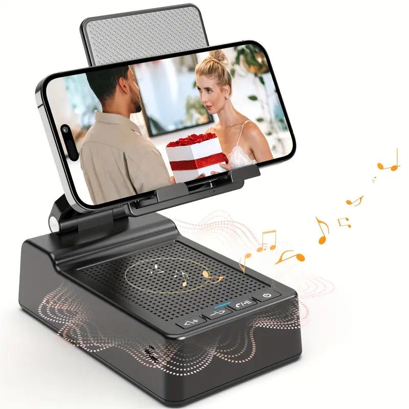 Gifts for Men Women, Phone Stand with Bluetooth Speaker, HD Surround Sound Speaker, Compatible with All iPhone Android Phones iPad Kindle, Cool Gadget Gift for Men Women Dad Mom Christmas Birthday