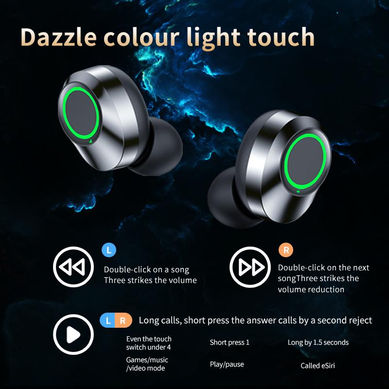 Audio Digital Display Headset In-Ear wireless earphone Hifi Stereo Sport Earbuds Headset Gamer Hearing Aid With Mic Wireless Headphones Electronic