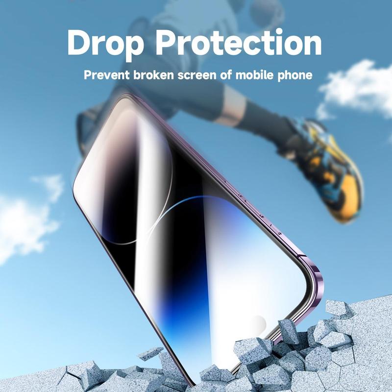 Magicjohn Privacy Screen Protector for iPhone 16 Series Samsung Google, Tempered Glass Shockproof Phone Protective Film, Fingerprint Proof Phone Screen Protector, rotective Phone Accessories, Back to School Gifts, Fall Phone Accessories, Stocking Fillers