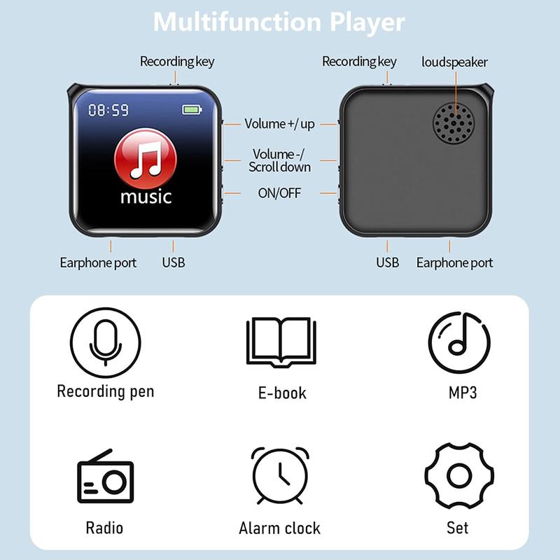 Digital voice recorder  HD  - [Extended Hours of Battery Life] One-click recording and one-click saving, with external recorder for playback,  Sensitive recording, interviews, notes, meeting records, with screen recording equipment Audio Mobile  Adapter