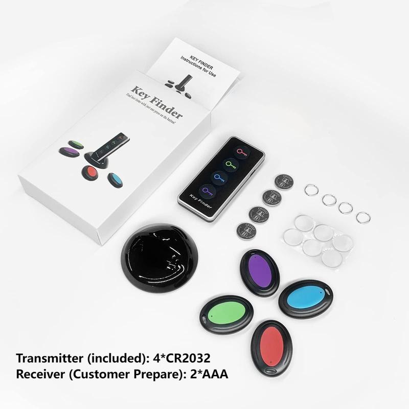 Key Tracker, 1 Box Wireless Remote Key Tracker Locator, RF Item Locator Tags with 131ft Working Range, Batteries Powered Pet Tracker (Battery Not Included)