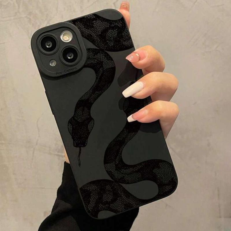 Creative Snake Pattern Phone Case, TPU Full Body Drop-resistant Phone Protector, Decorative Phone Protective Cover Compatible with iPhone X 11 12 13 14 15 Pro Max Plus, Phone Cases