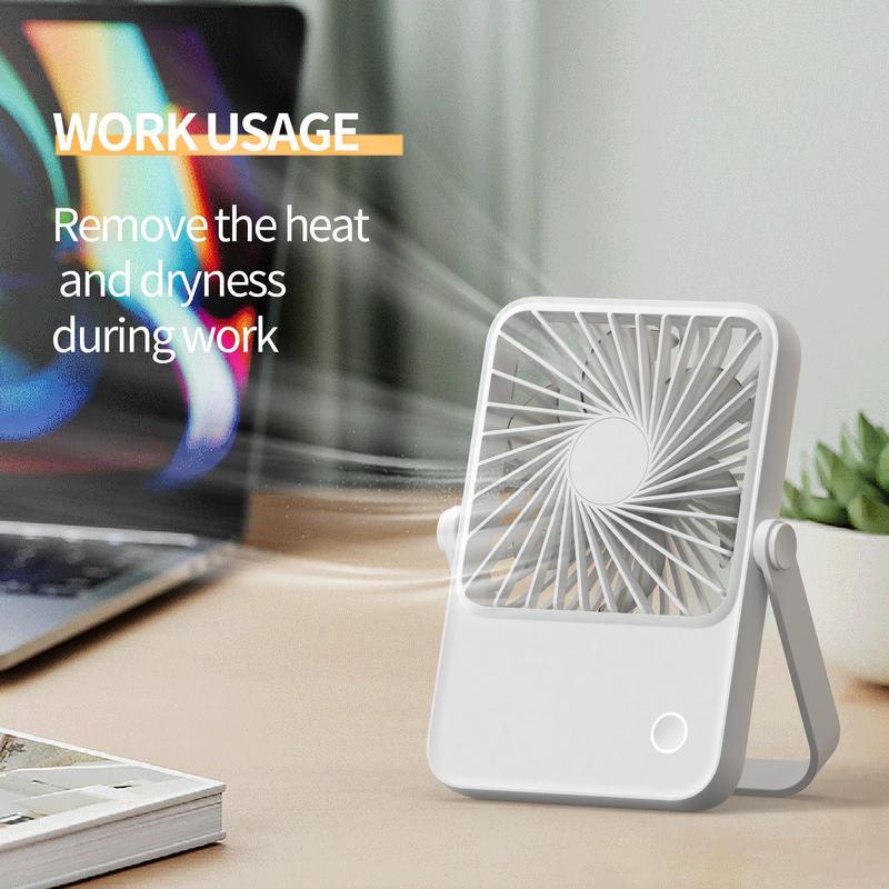 [Free! ship] Cooling Desk Fan 3 Speed Adjustable with 360 Tilt Folding Table Fan USB Rechargeable Desktop Fan, Summer Portable Fan, Strong Wind Small Personal Fan,  USB-C Corded Powered Mini Fan for Office Desktop Bedroom, Household Appliances