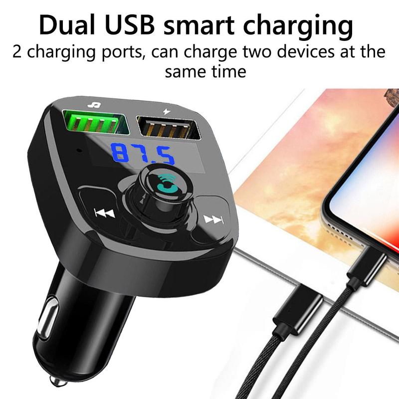 Wireless FM Transmitter, Car Music MP3 Player Support TF Card USB Flash Drive Playback, Handsfree Calling USB Car Charger, Car Electrical Appliances