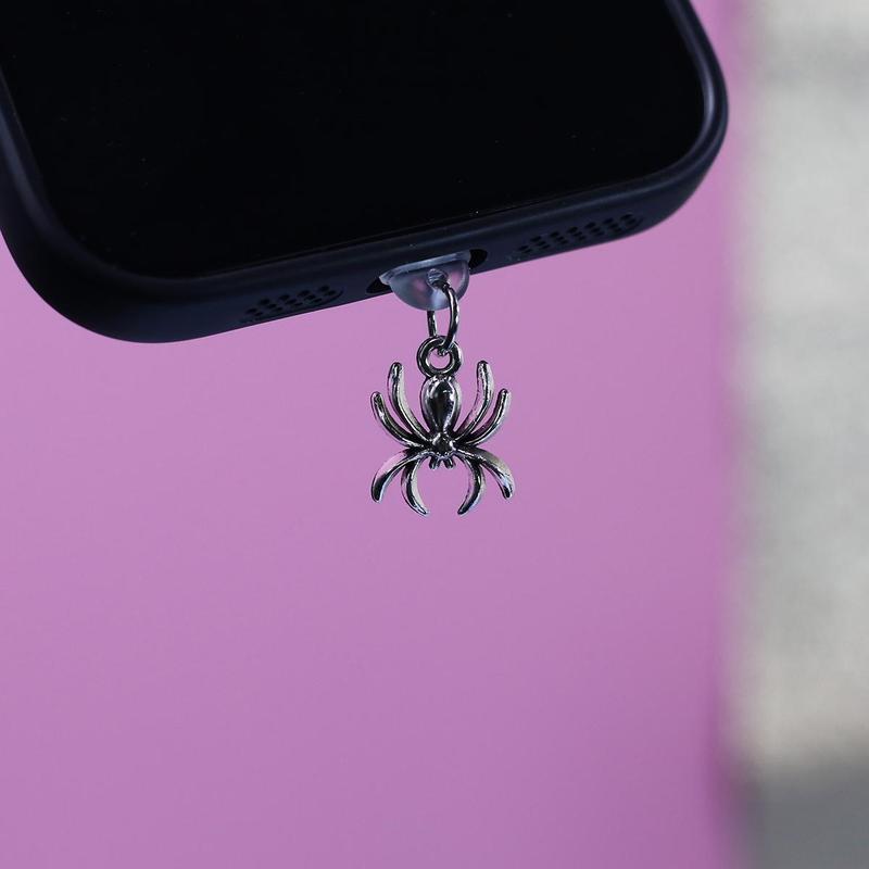 Spider Design Phone Dust Plug, 1 Count Cute Phone Dust Plug for iPhone & Type-C Interface, Mobile Phone Decorative Accessories for Women & Men