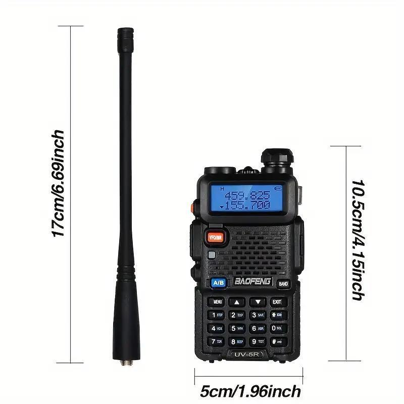 BAOFENG Baofeng UV-5R Two Way Radio Walkie Talkie, Dual Band 144-148 420-450Mhz Walkie Talkie, 1800mAh Li-ion Battery & Earpiece, Portable Handheld Walkie Talkie