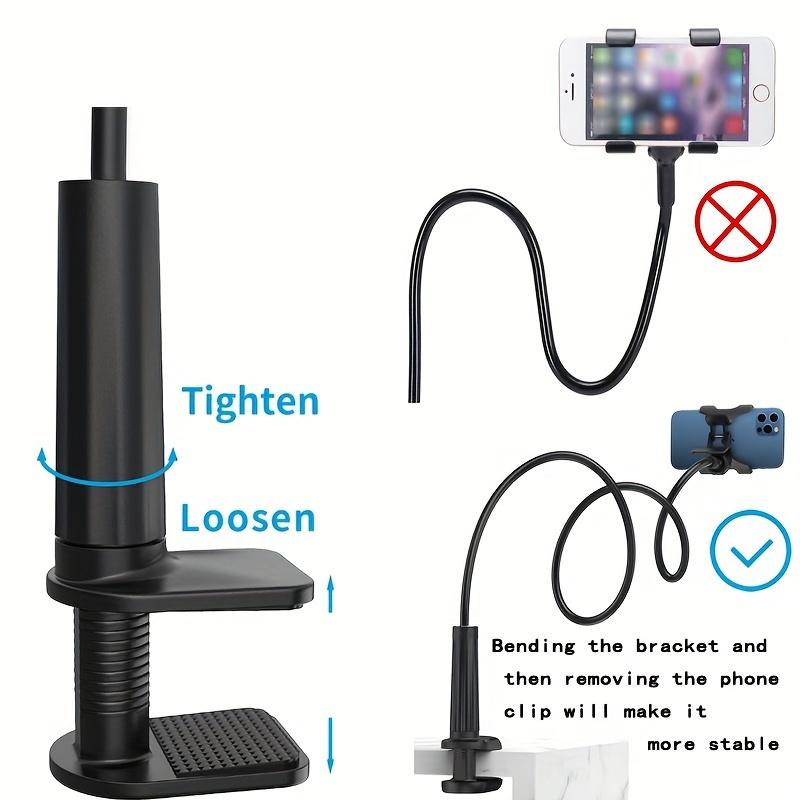 Gooseneck Cell Phone Holder, Universal 360 Flexible Phone Stand Lazy Bracket Mount Long Arms Clamp For Phone 13 Pro Xs Max XR X 8 7 6 6s Plus And Other 3.5~6.7'' Device.