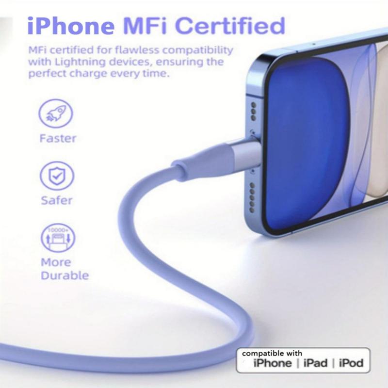 10ft Fast Charging Mobile Cellphone Data Cable for Lightning, MFi Certified Smartphone Fast Charger Data Cable Compatible with iPhone 14 13 12 11 Pro Max XR XS X 8 7 6 Plus SE, Electronic Phone Accessories