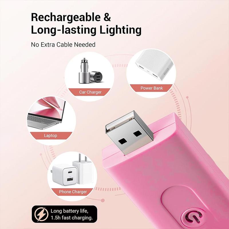 USB Rechargeable Book Light, 1 Count LED Clip on Portable Bookmark Light, Brightness Adjustable Eye-protection Bookmark Light for Reading in Bed, Car