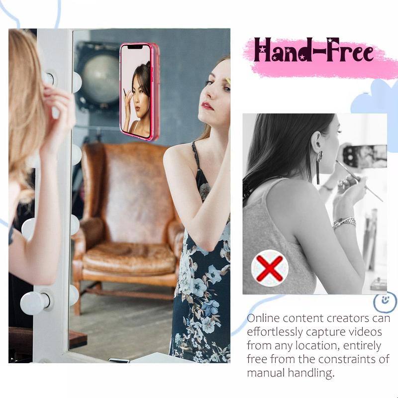 Suction Phone Case Mount, 2Pcs Silicone Phone Suction Grip Anti-Slip Hands-Free,Sticky Cellphone Grip,Sticky Phone Grip for Videos & Selfies