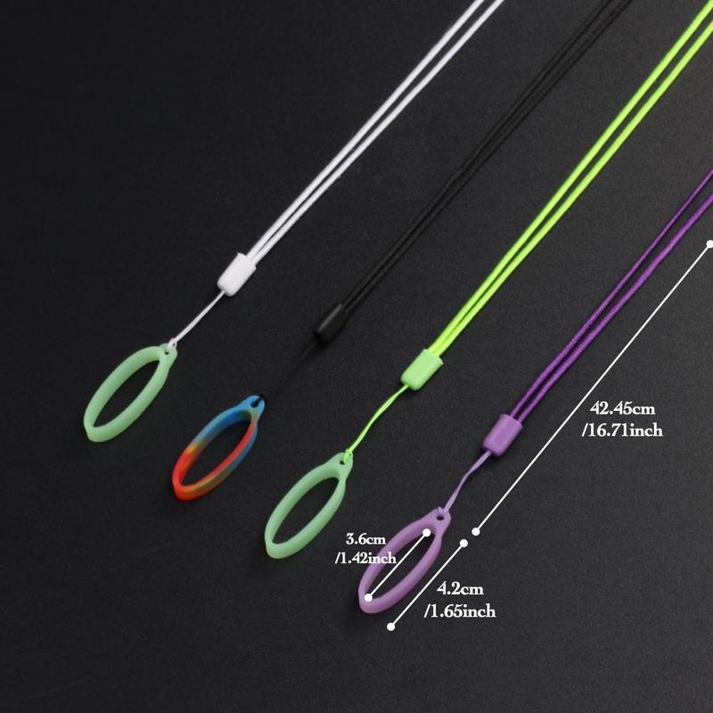 Luminous Silicone Ring Lanyards, 4 Counts Portable Hanging Ropes, Other Outdoor Accessories