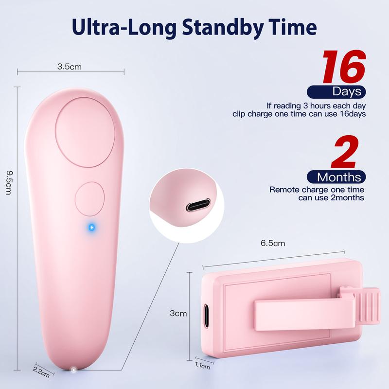 Wireless Page Turner for Kindle, Kindle Clicker, Kindle Handsfree, Remote Control Page Turner for iPad Reading, Rechargeable Turner for iPhone Android Tablets Ebook Reading Articles or Novels, Kindle Accessories, Kindle Accessory Pink