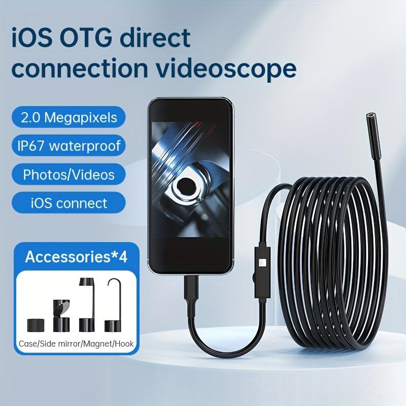 Mini HD Endoscope Camera Waterproof IP67 Adjustable 196.85 Inch Hardline 8mm Industrial Endoscope Camera 8 LED Endoscope For Iphone Mobile Phone