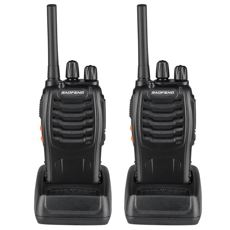 2pcs 88A 5W Dual Band Ham Radio Handheld Long Range Radio Walkie Talkie, 1500mAH 10KM FRS Frequency Dual Standby Dual Display 5W Handheld Two Way Radio Walkie Talkie Black, outdoor organizer high capacity battery radio Adult(5W Full Kits)