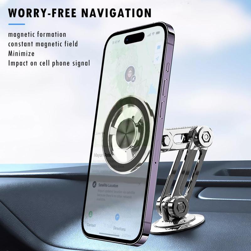 [50%OFF, Summer Sale] 360°Free Rotatim Magneticon Car Phone Mount, Aluminu Holder for iPhone 12 13 14 15 and Samsung, with 2 Magnet Attractors, Stick-on Style for Any Smooth Surface, 50% OFF - Stand Smartphone Accessories Cellphone