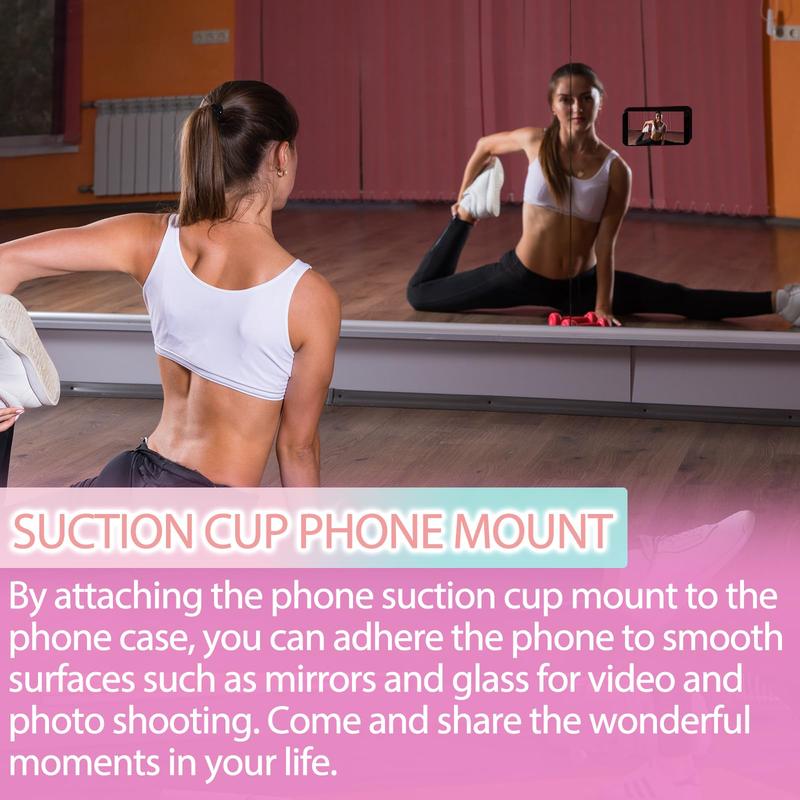 Suction Phone Case Mount, 2Pcs Silicone Phone Suction Grip Anti-Slip Hands-Free,Sticky Cellphone Grip,Sticky Phone Grip for Videos & Selfies