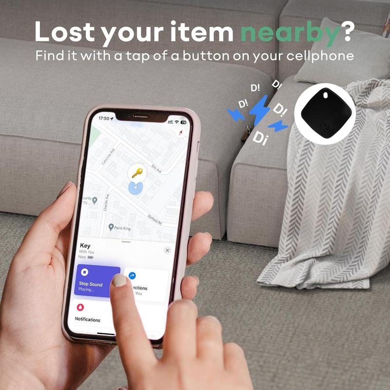 Smart GPS Tracker, 1 Count Rechargeable Mini Locator Compatible with iOS Find My APP, Anti-loss Alert Device, GPS Smart Device, Anti-loss Locator for Car Keys, Pet, Elderly