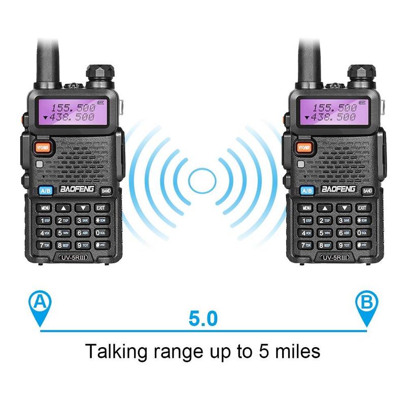 BAOFENG Baofeng UV-5R Two Way Radio Walkie Talkie, Dual Band 144-148 420-450Mhz Walkie Talkie, 1800mAh Li-ion Battery & Earpiece, Portable Handheld Walkie Talkie