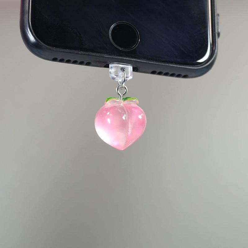 Cute Strawberry Peach Design Phone Dust Plug (1 Count), Creative Phone Dust Plug, Phone Accessories for iPhone & Samsung