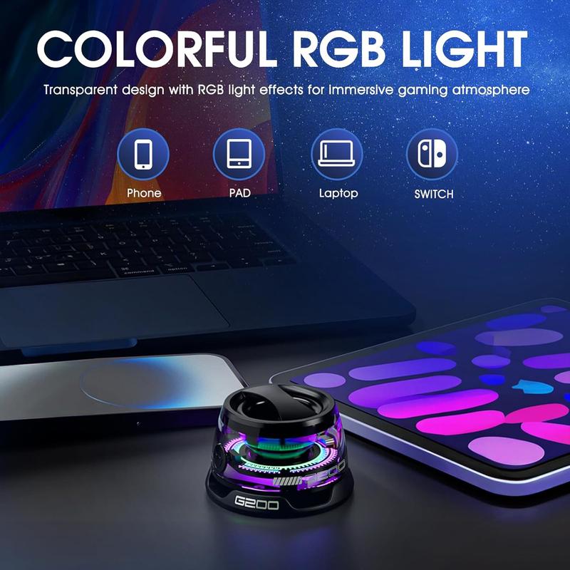 Magnetic Mini Bluetooth Speaker, G200 5W mini Speakers Wireless with Bluetooth 5.3, RGB Light, Game Mode, 7H Playtime, Portable Phone Stand for iPhone, Travel, Golf Cart - Black Purple