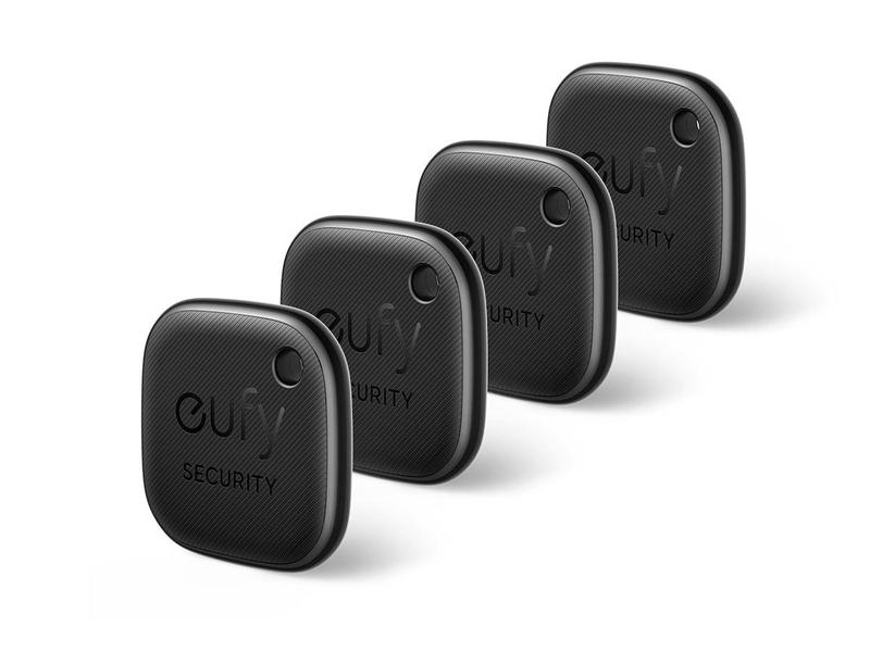 eufy Security by Anker SmartTrack Link (Black, 4-Pack), Android not Supported, Works with Apple Find My (iOS only), Key Finder, Bluetooth Tracker for Earbuds and Luggage, Phone Finder, Water Resistant