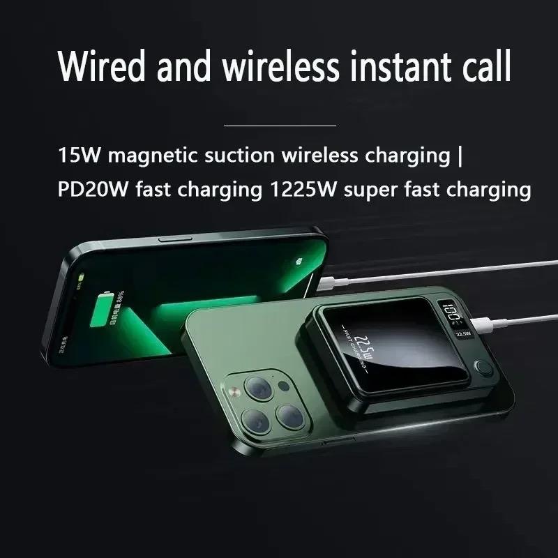 50,000 mAh Power Bank Magnetic Wireless Charger Devices Smartphone Charging Chargeable Accessories Compact