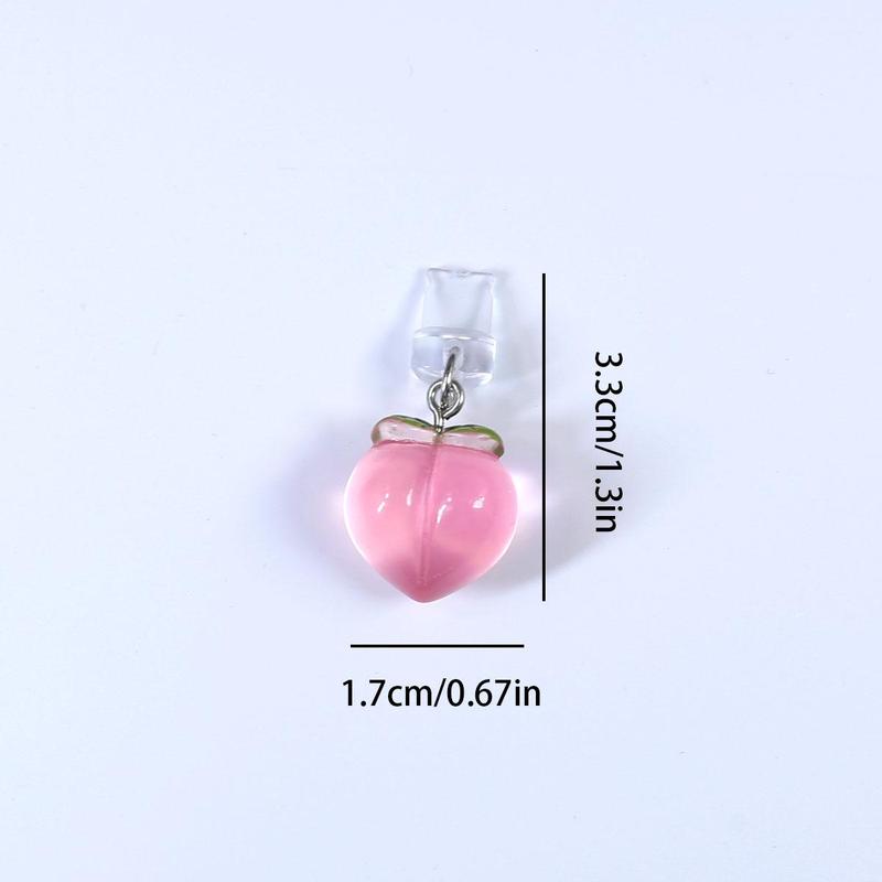 Cute Strawberry Peach Design Phone Dust Plug (1 Count), Creative Phone Dust Plug, Phone Accessories for iPhone & Samsung