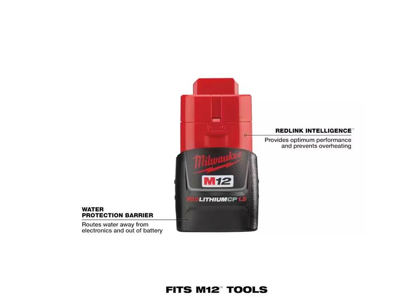 Milwaukee M12 12V Lithium-Ion 1.5Ah Compact Battery Pack