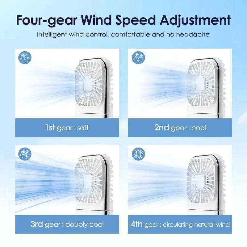 Portable Handheld Fan, 4 Speed Adjustable Small Fan, 3000mAh USB Rechargeable Portable Fan, Mini Fan for Outdoor Travel Camping