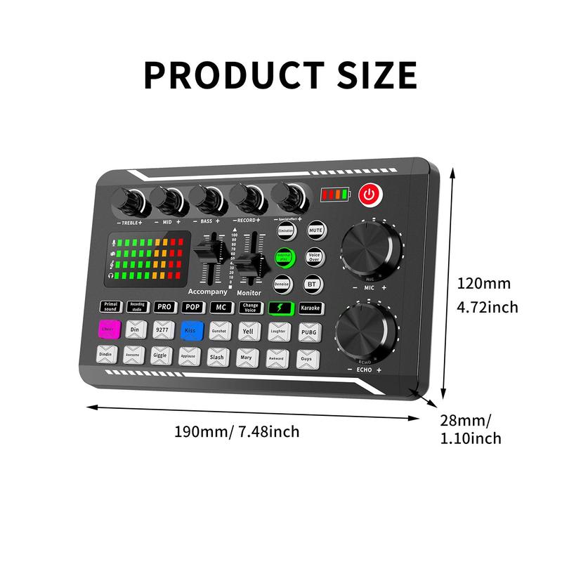 Sound Card Audio Mixer Kit, 1 Set Microphone & Audio Interface & Audio Mixer, Mixer Equipment, Professional Audio Mixer Kit for Podcasting, Recording, Gaming, Live Recording