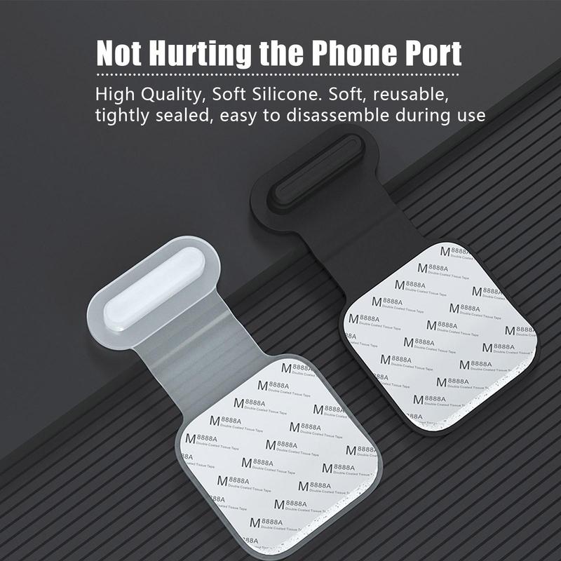 Anti-lost Phone Dust Plug, 2 Counts Silicone Dust Plug Cover for Lightning & Type-C Ports, Phone Dust Plug for iPhone 14 13 Samsung Xiaomi Google