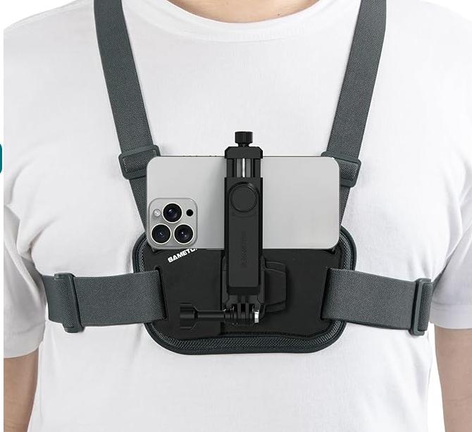 Mobile Phone and Camera Accessories - Adjustable Chest Mount Harness with Installation Bracket and Rotatable POV Holder Smartphone Cellphone