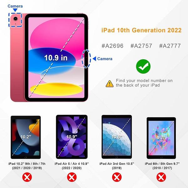 Fintie Multi-Angle Viewing Case for iPad 10th Gen 10.9-inch, Protective Soft TPU Bumper and Clear Back Cover, Built-in Pencil Holder, Auto-Wake Sleep