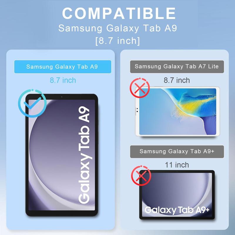 [3-Packs for  Galaxy Tab A9 Screen Protector (8.7 Inch), HD Clear Anti-scratch Bubble Free 9H Hardness Tempered Glass