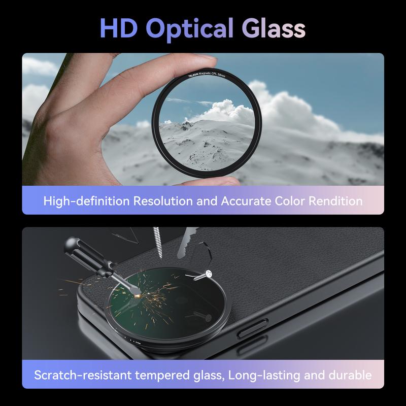 58mm Magnetic Adjustable ND Filter & Phone Case Kit for iPhone 15 Pro, ND2-ND32 (1-5 Stops) VND Filter with Protective Phone Case HD Optical Glass Neutral Density Filter Kit for iPhone